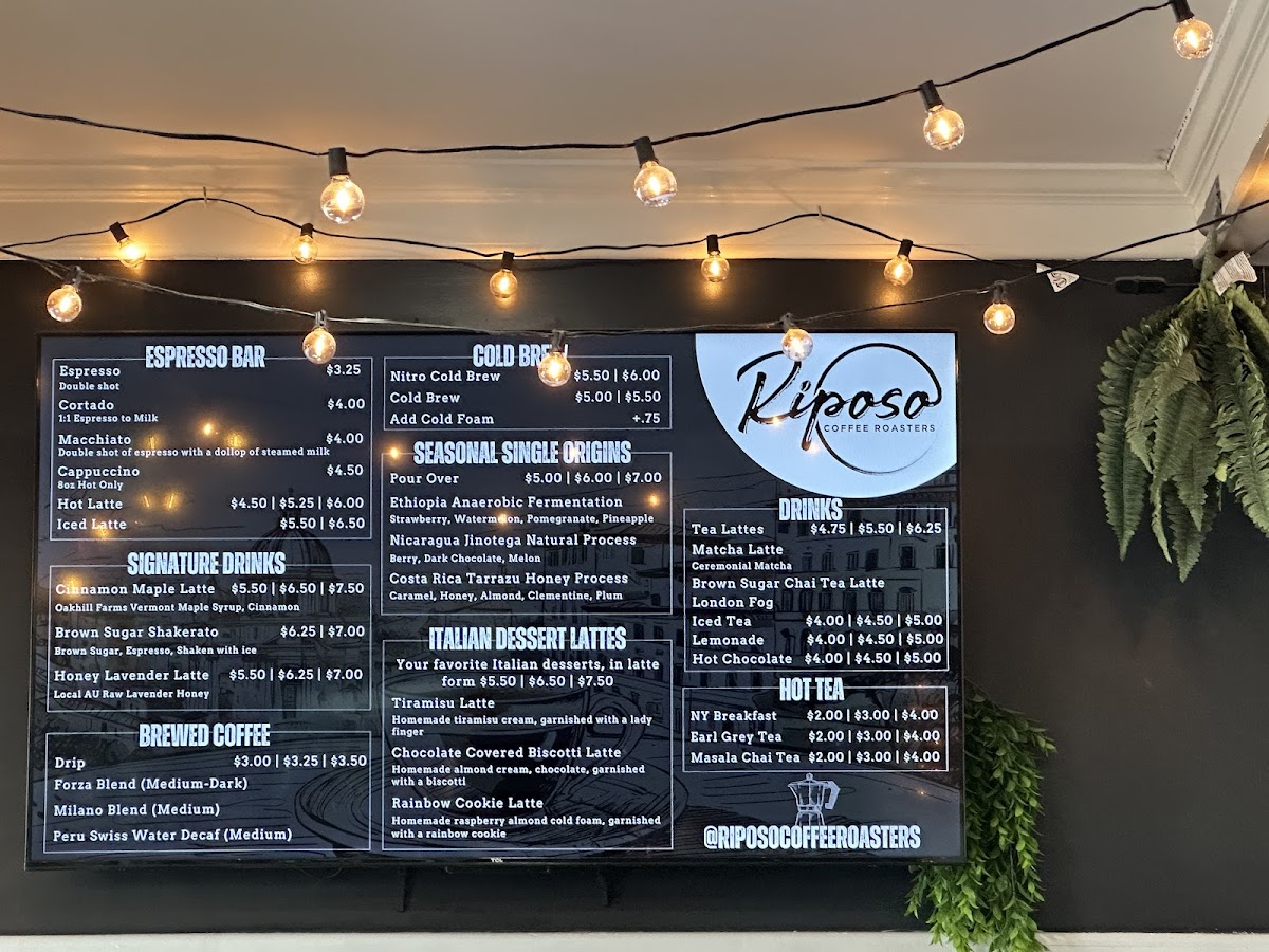 Riposo Coffee Roasters - Rumson Photo Menu 1