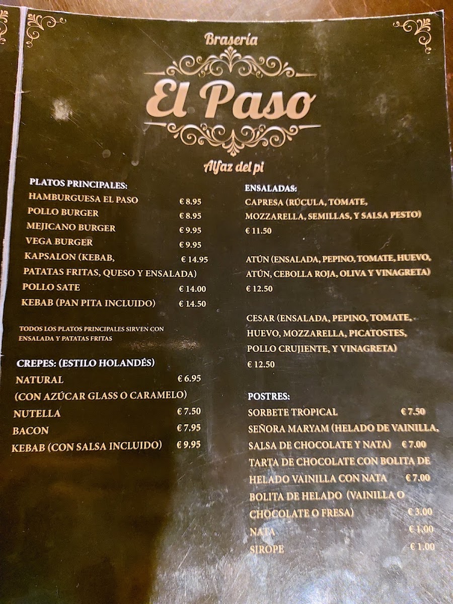 Bar El Paso Photo Menu 1