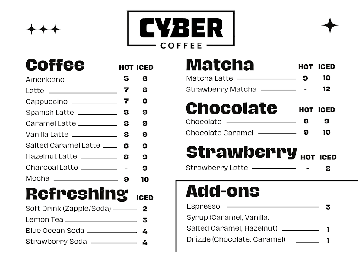 CyberCoffee Photo Menu 2