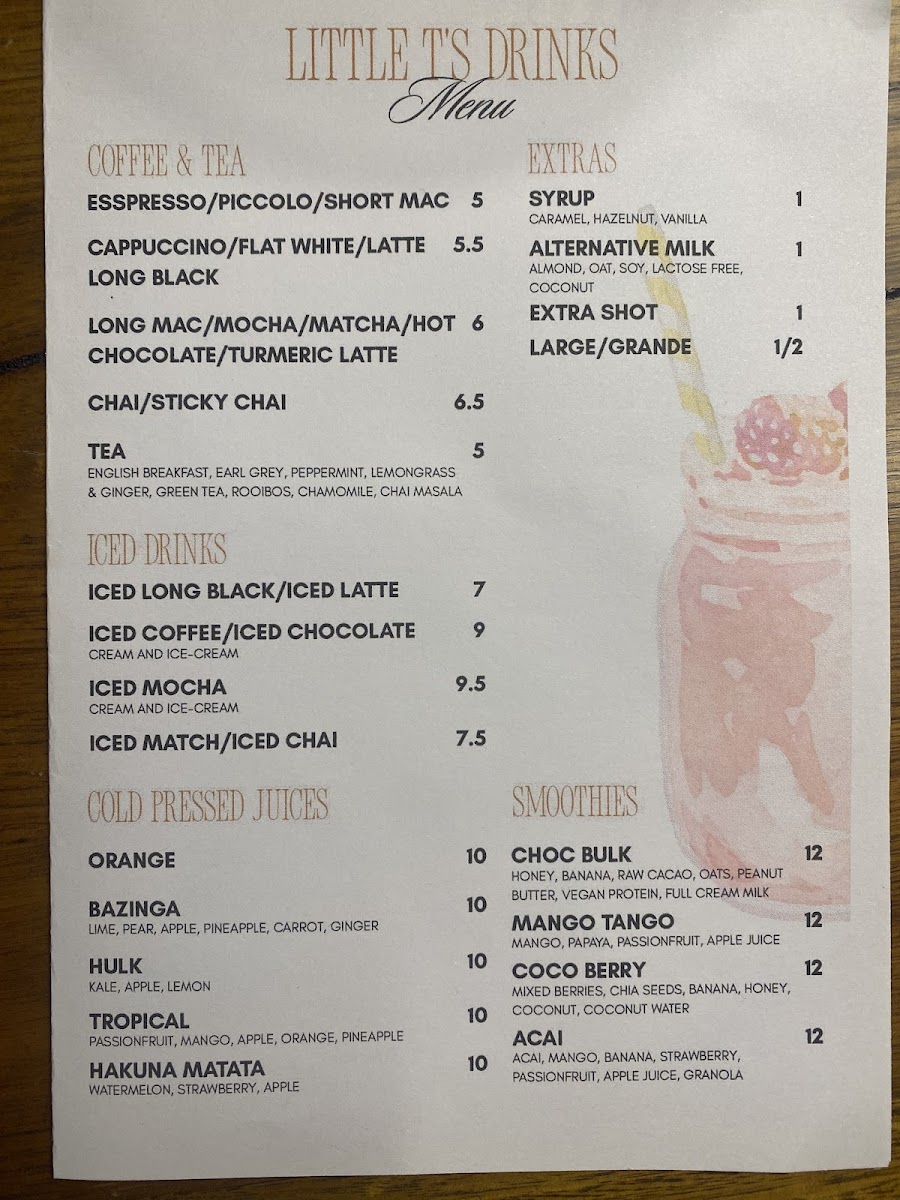 Little T's Cafe Photo Menu 1