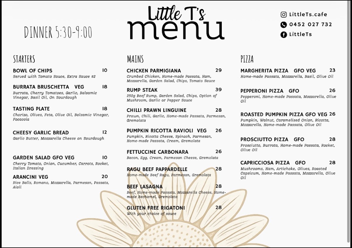 Little T's Cafe Photo Menu 3