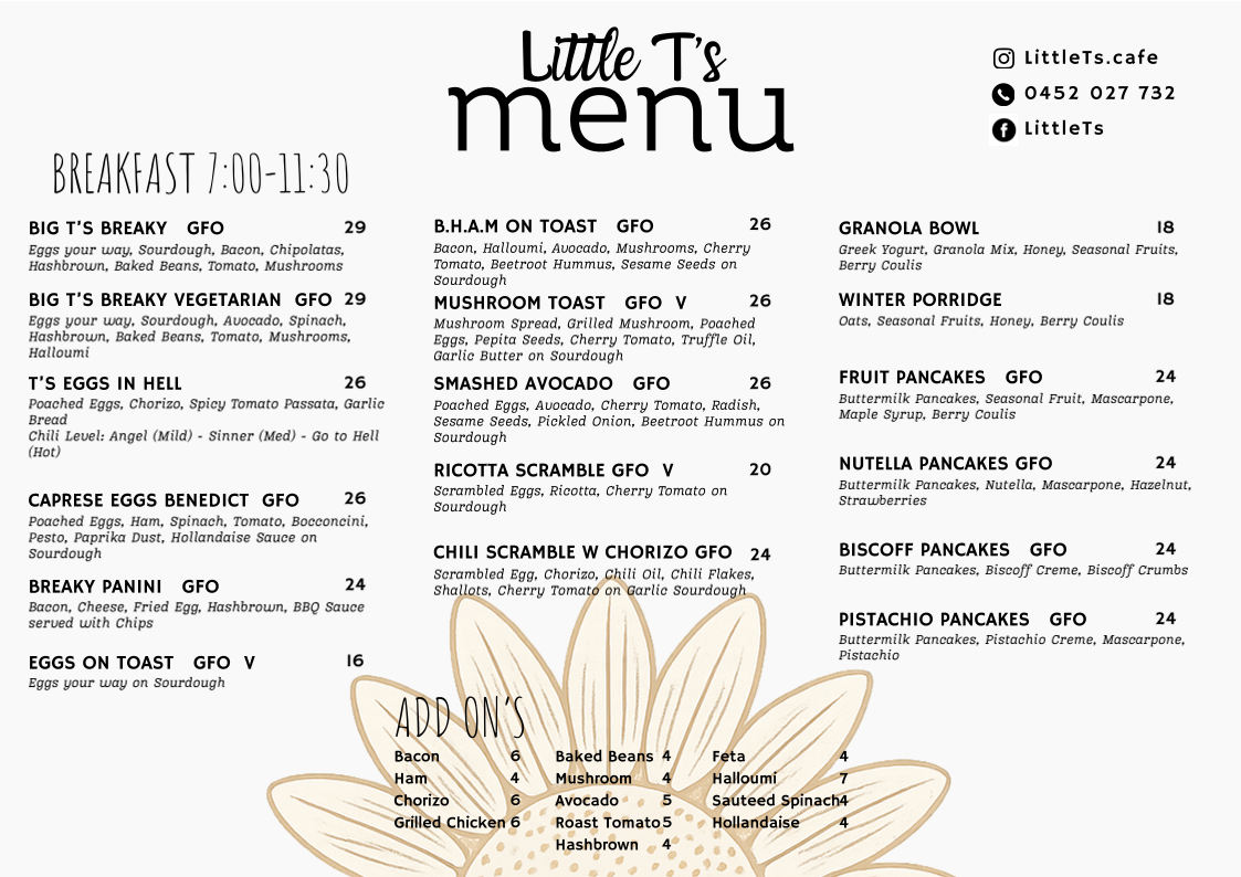 Little T's Cafe Photo Menu 4