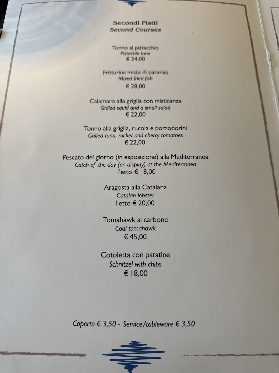 GENTEDIMARE RESTAURANT GOLFO ARANCI Photo Menu 2