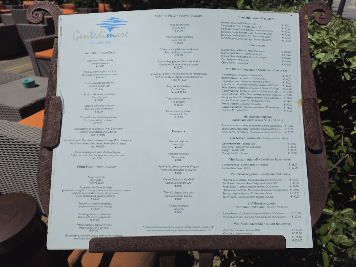 GENTEDIMARE RESTAURANT GOLFO ARANCI Photo Menu 4