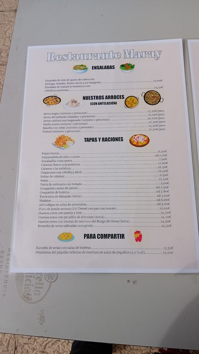 Restaurante Maray Photo Menu 2