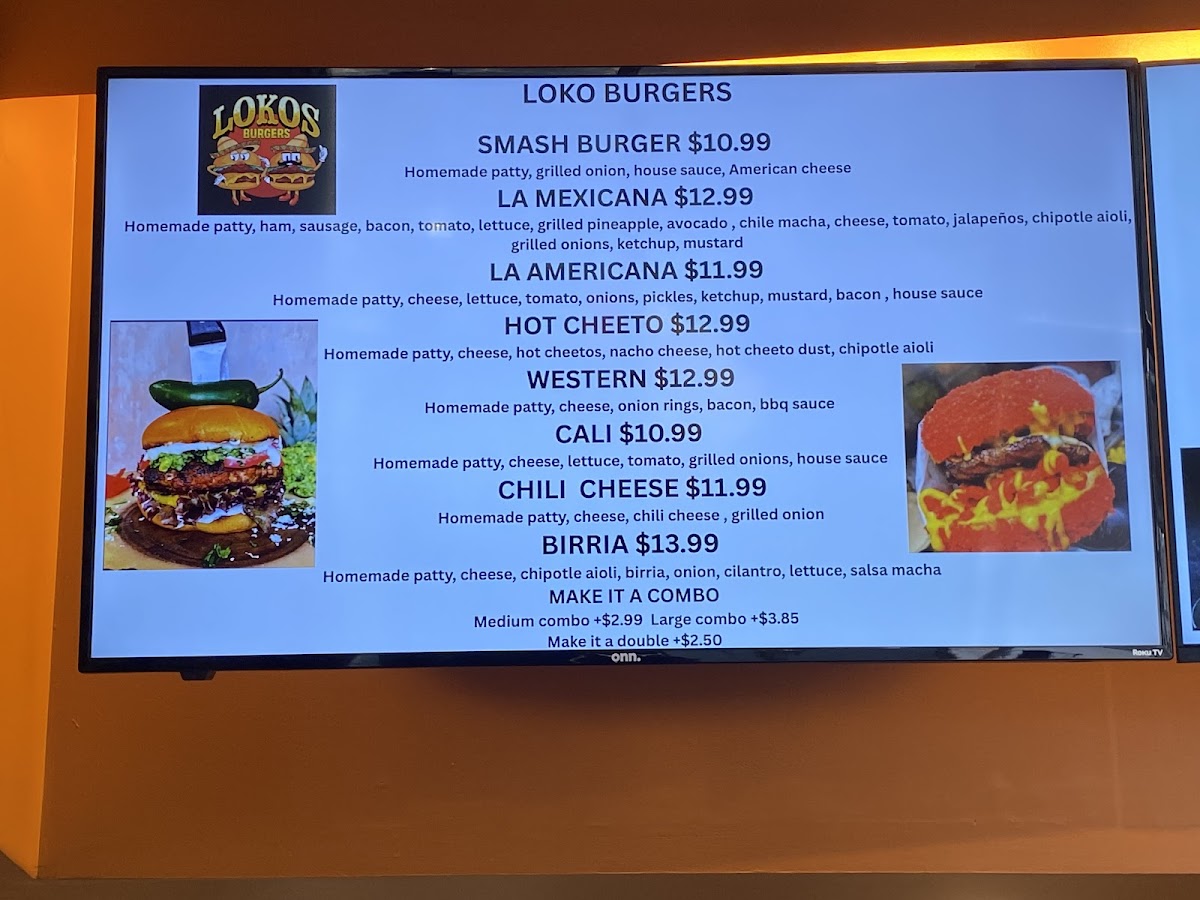 Lokos Burgers Photo Menu 1