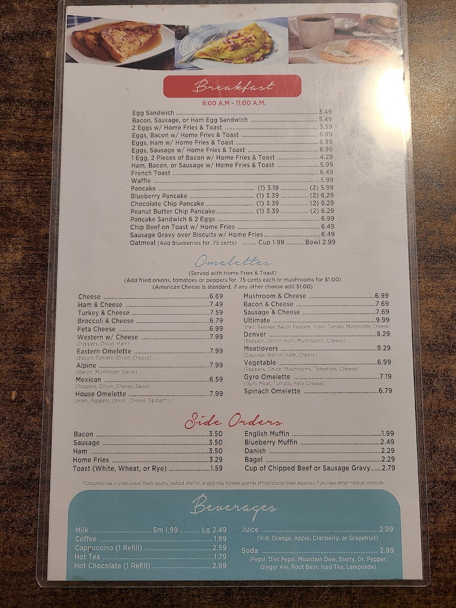 Home Style Family Restaurant Photo Menu 1