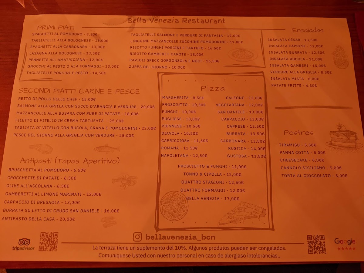 Bella Venezia Photo Menu 3