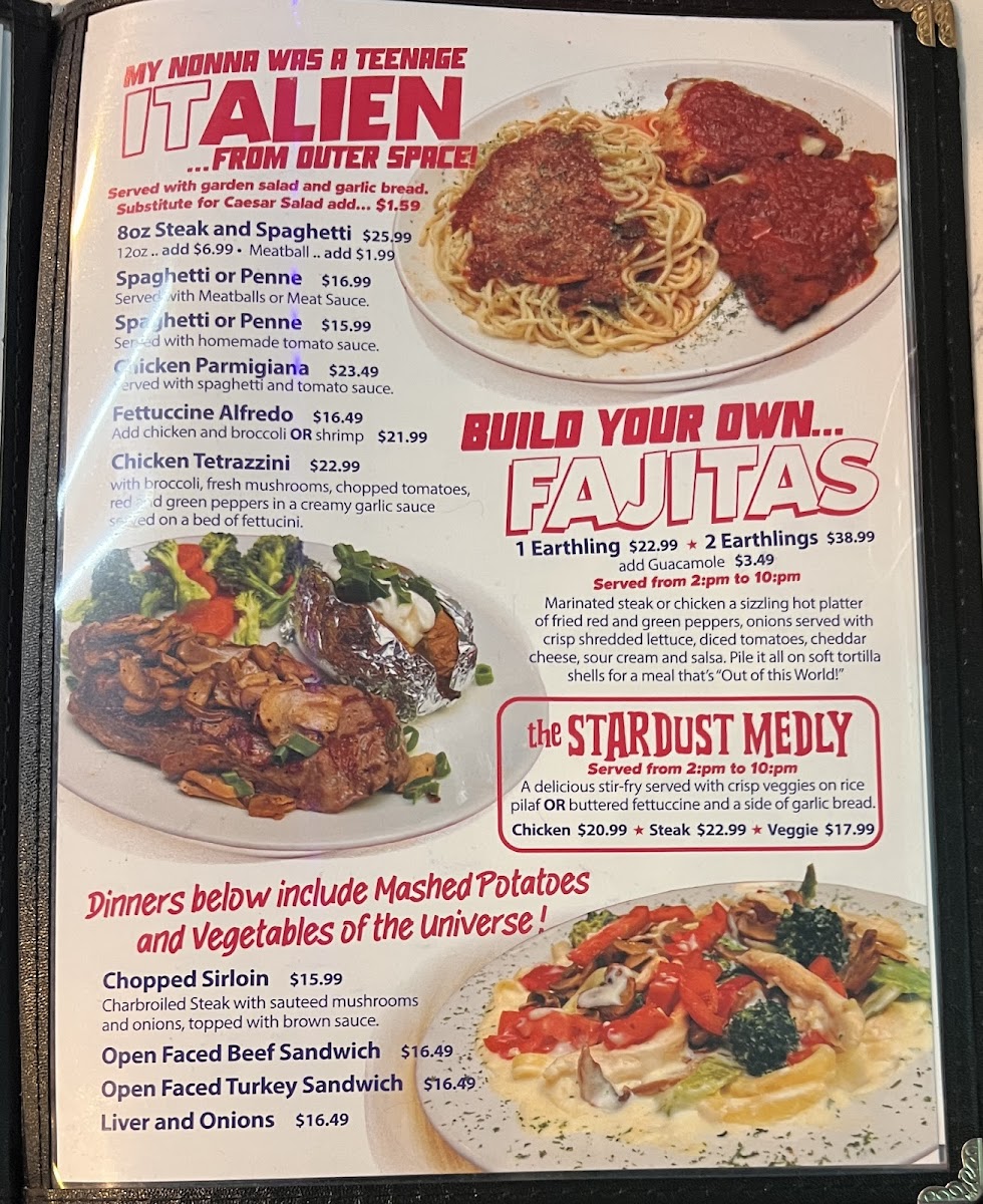 Flying Saucer Restaurant Photo Menu 1