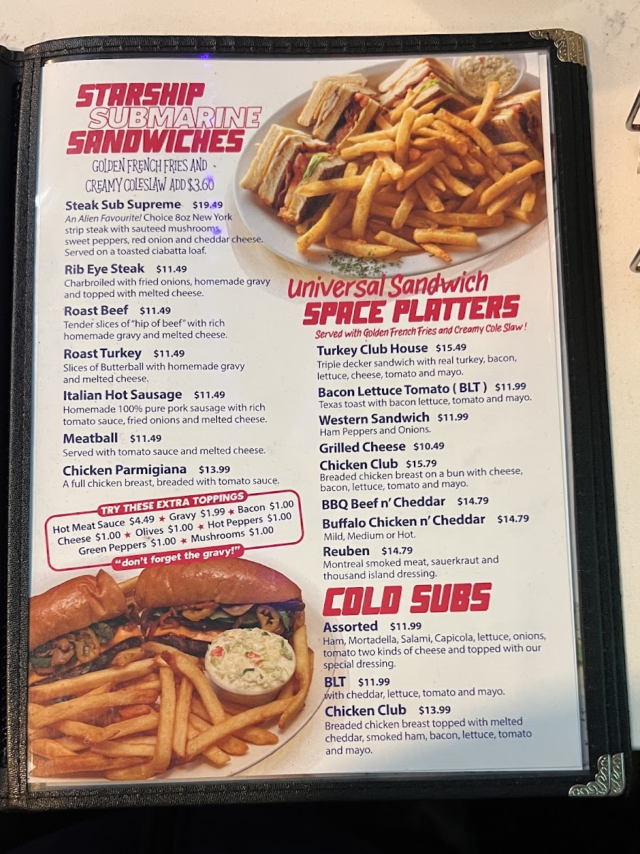 Flying Saucer Restaurant Photo Menu 2