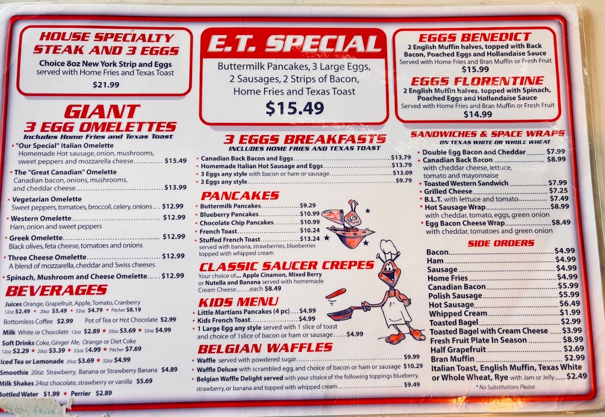 Flying Saucer Restaurant Photo Menu 9