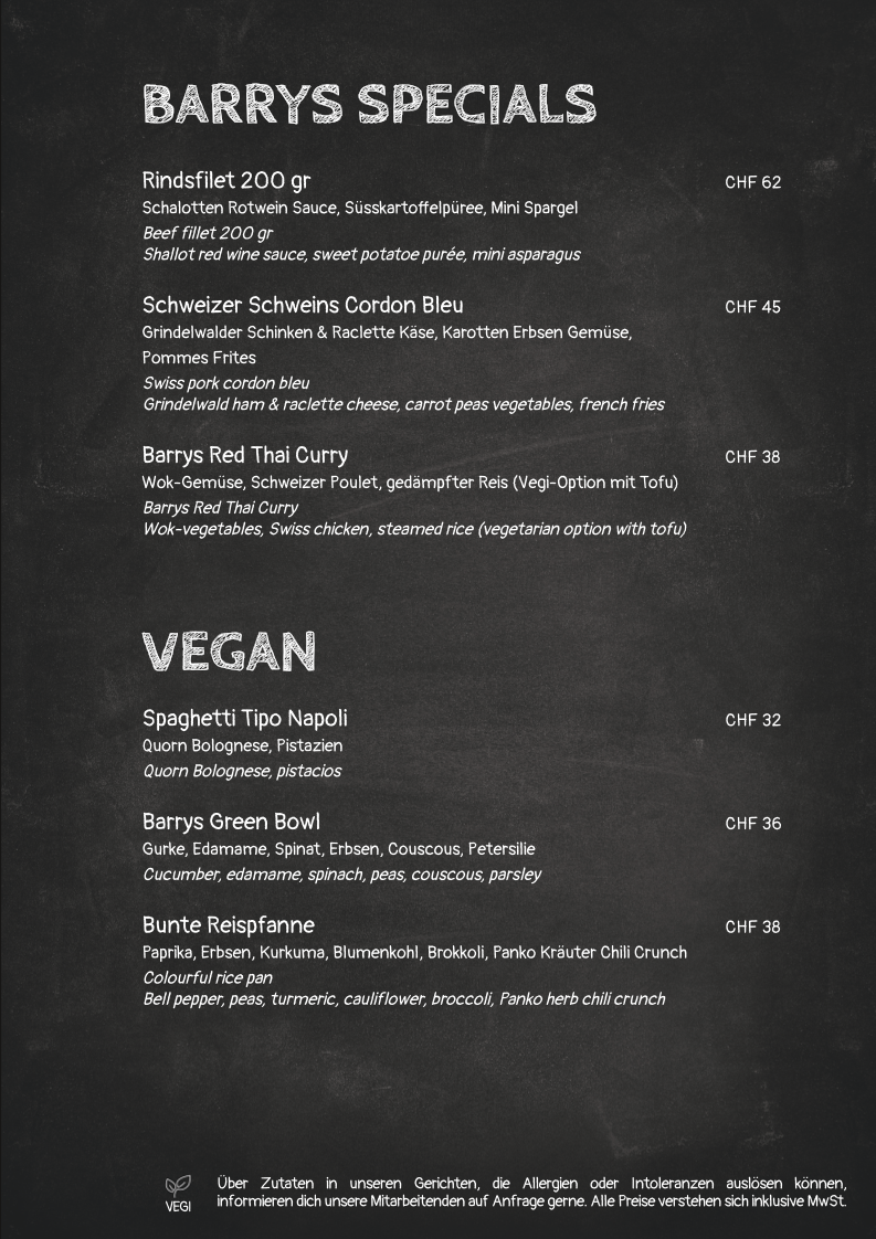 Barrys Restaurant, Bar & Lounge Photo Menu 10
