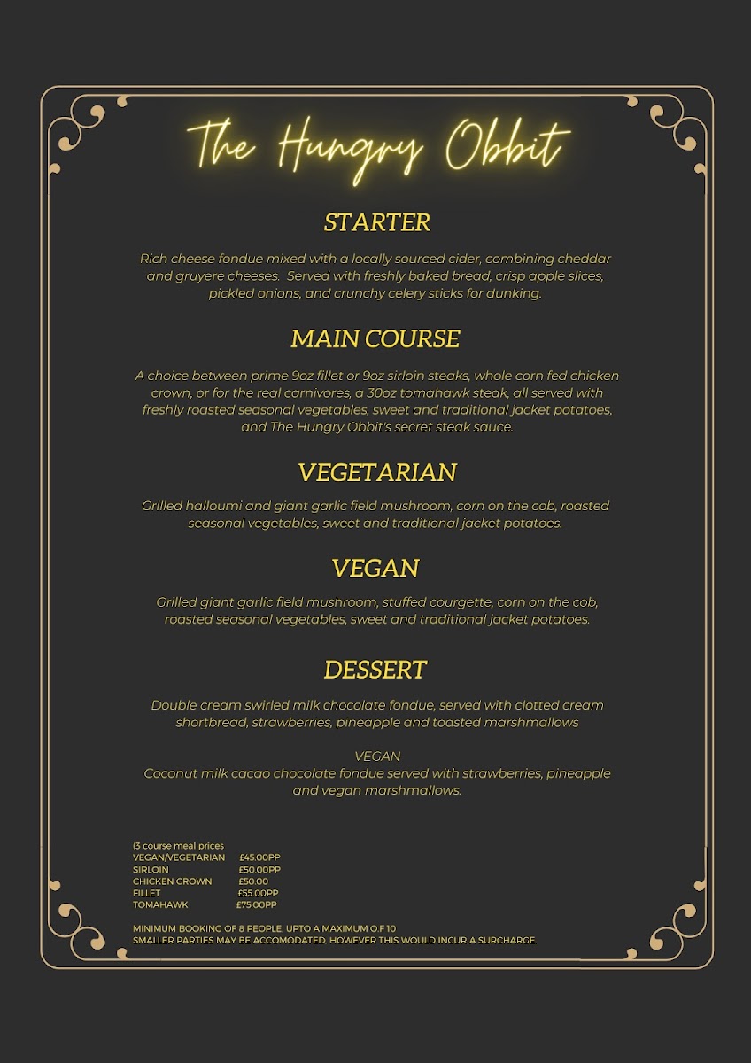The Hungry Obbit Photo Menu 1