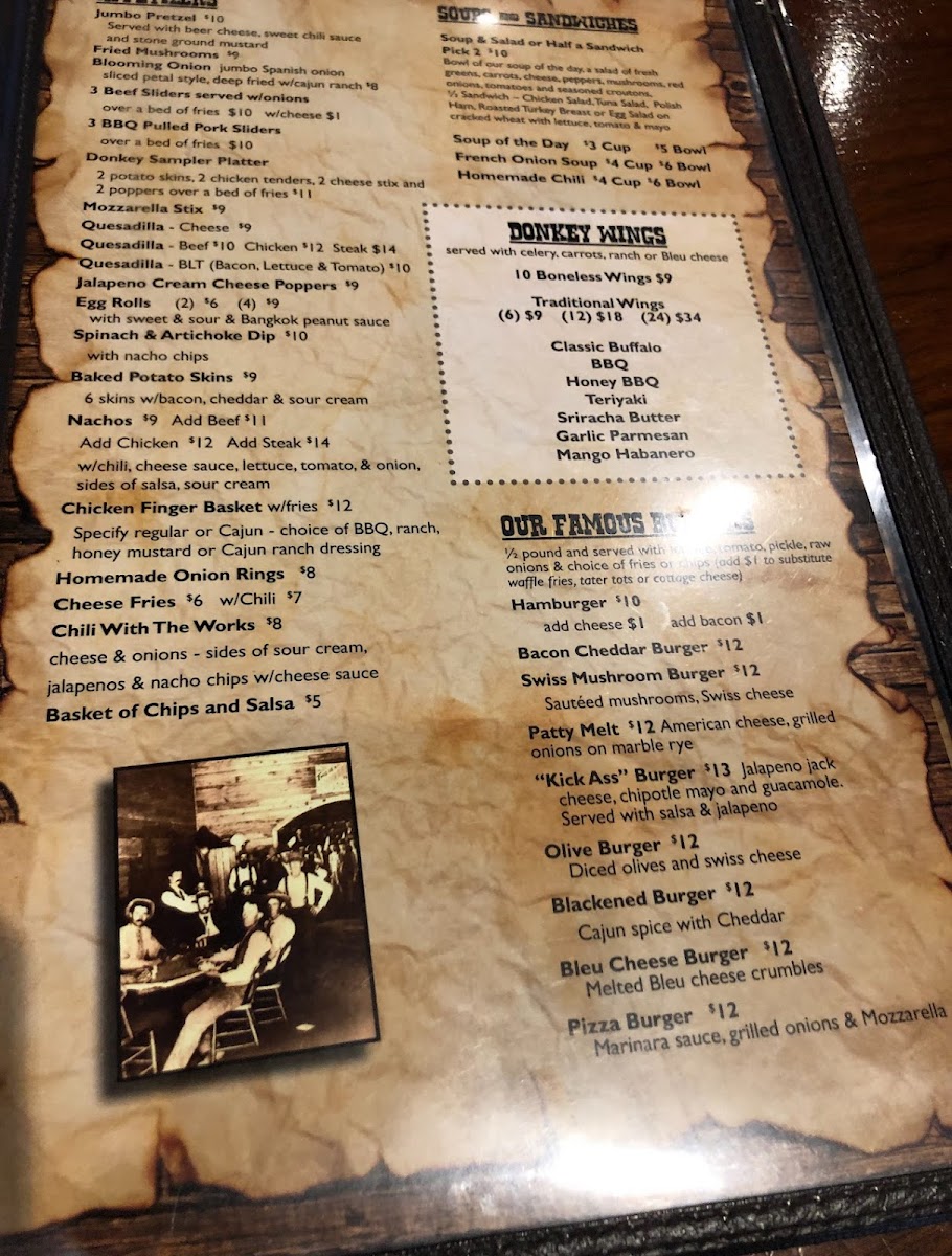 Donkey Inn Bar and Grill Photo Menu 1