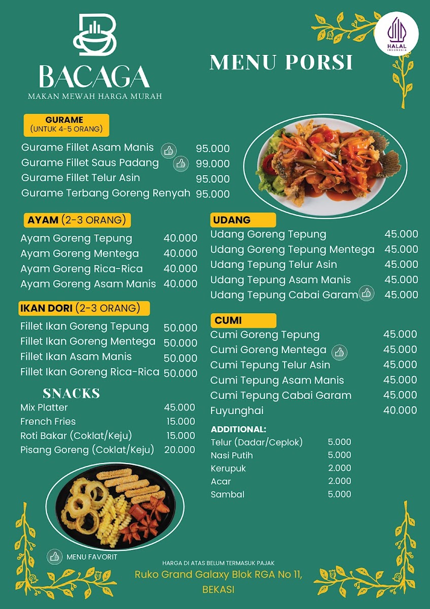 BACAGA Resto Photo Menu 2