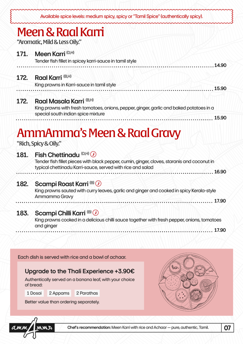 ammAmma | South Indian & Sri Lankan Fusion Kitchen Photo Menu 1