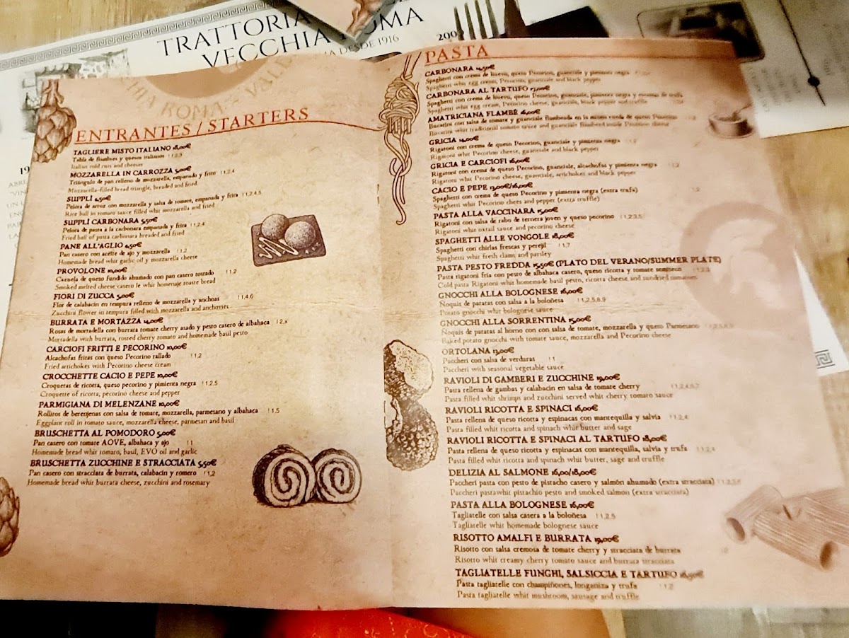 Trattoria Pizzeria Vecchia Roma Photo Menu 1