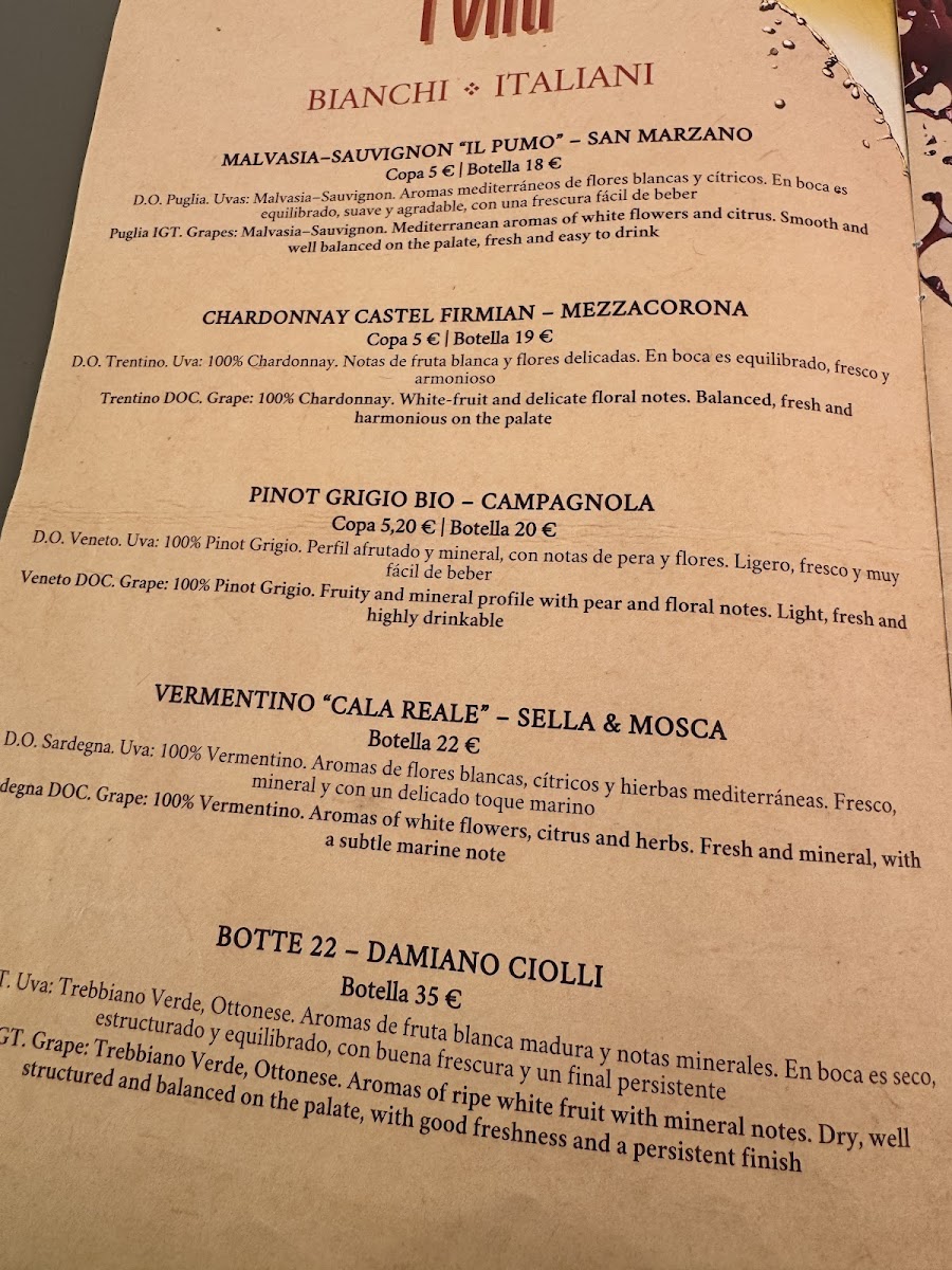 Trattoria Pizzeria Vecchia Roma Photo Menu 2