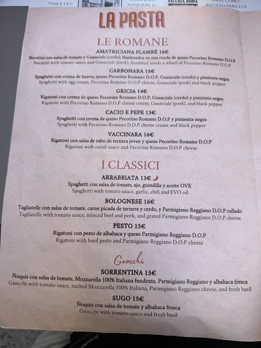 Trattoria Pizzeria Vecchia Roma Photo Menu 6