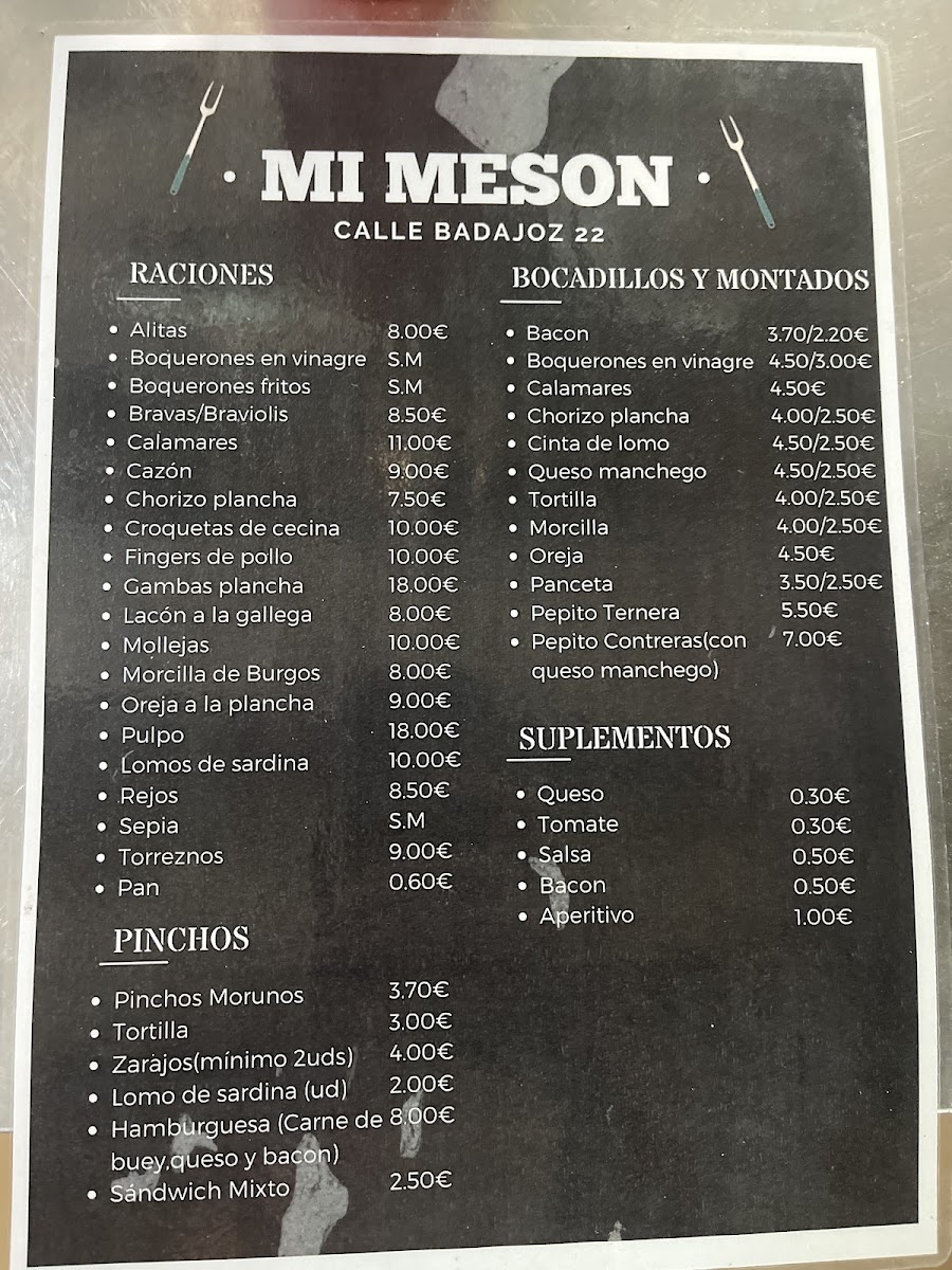 Mi Mesón Photo Menu 1