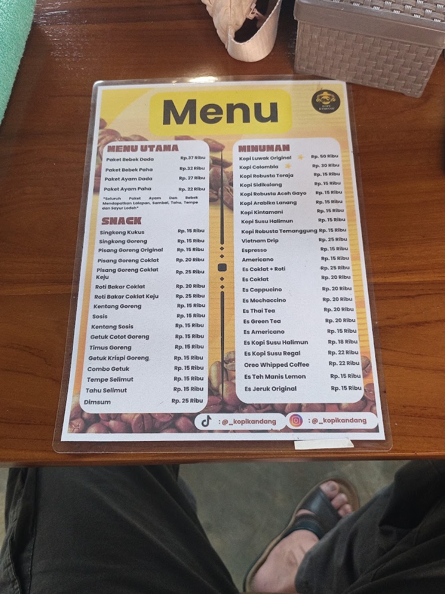 Kopi Kandang Photo Menu 1