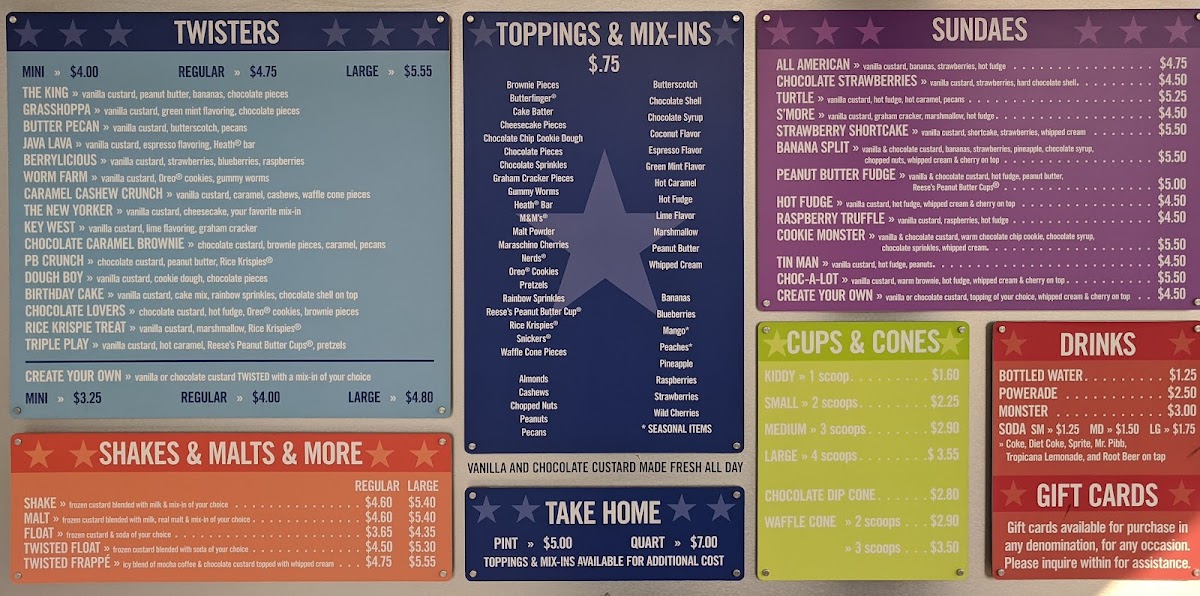 Twisters Frozen Custard Photo Menu 5