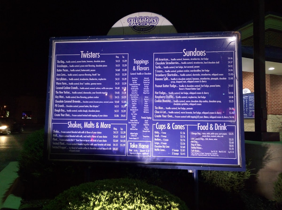 Twisters Frozen Custard Photo Menu 8
