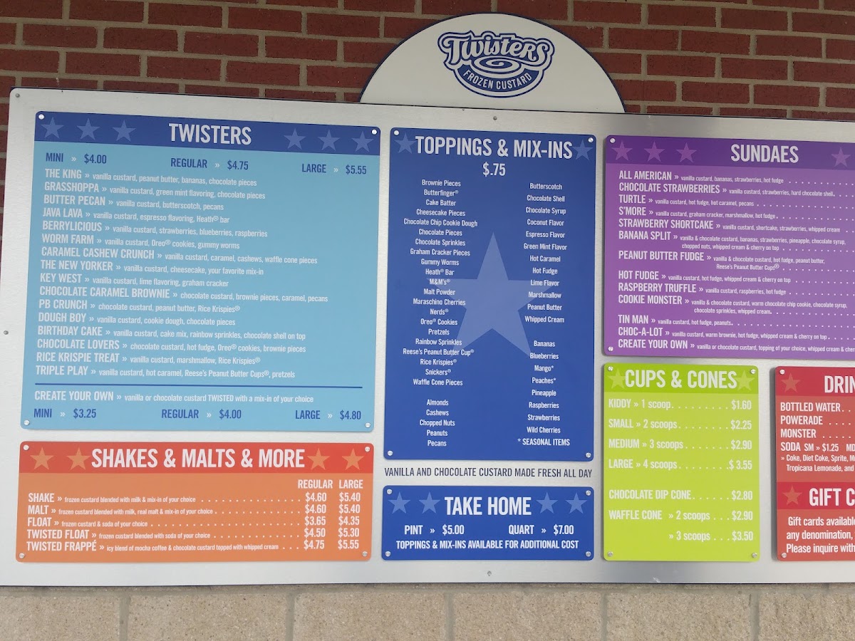 Twisters Frozen Custard Photo Menu 9
