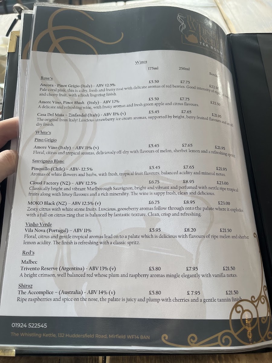 The Whistling Kettle Tea Room & Bistro Photo Menu 1