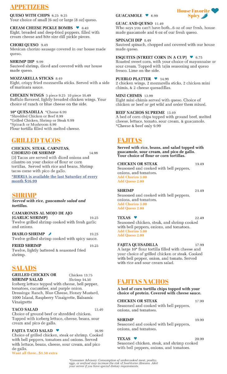 Pueblo Chico Photo Menu 1