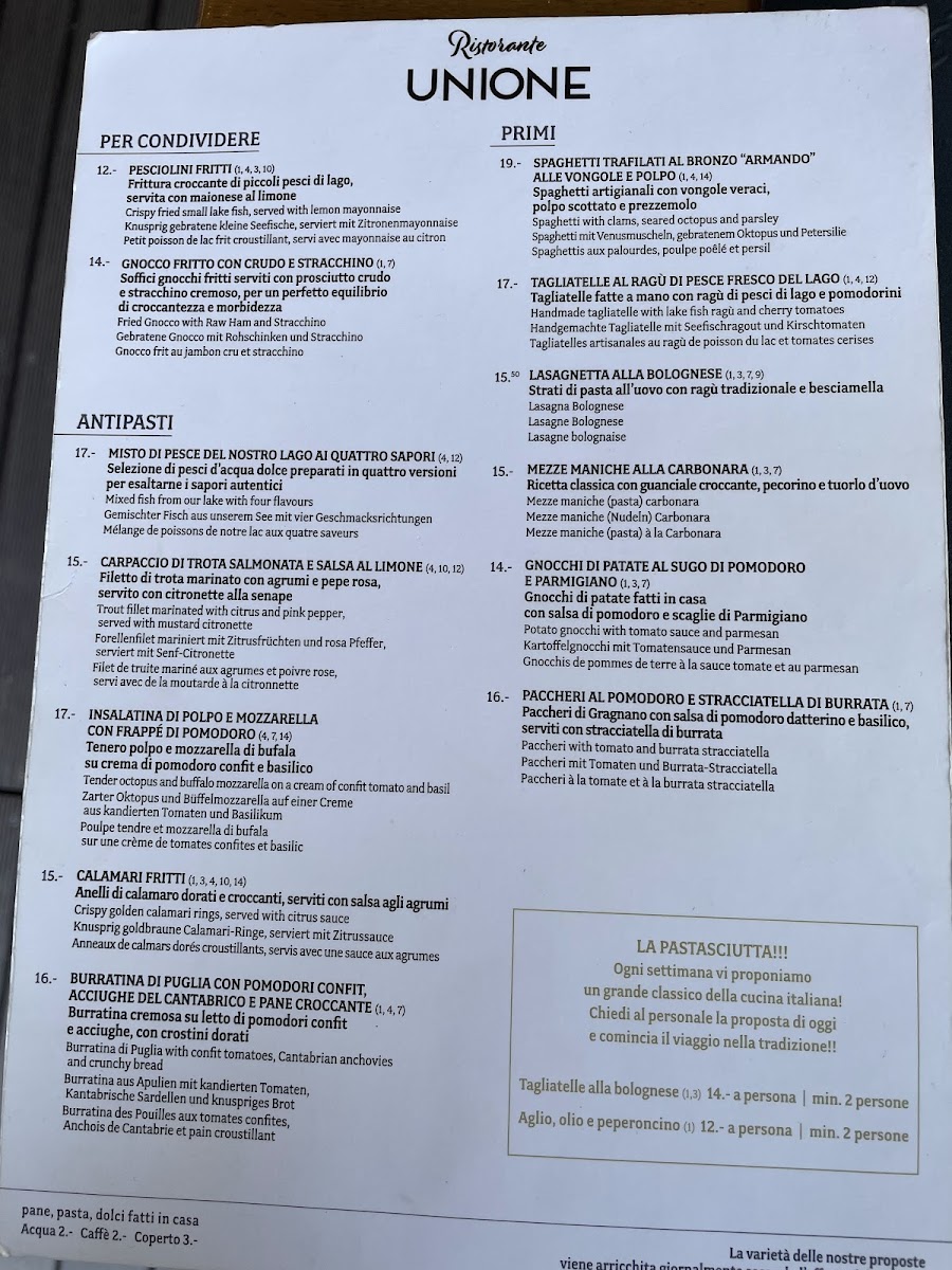 Ristorante Unione Photo Menu 1