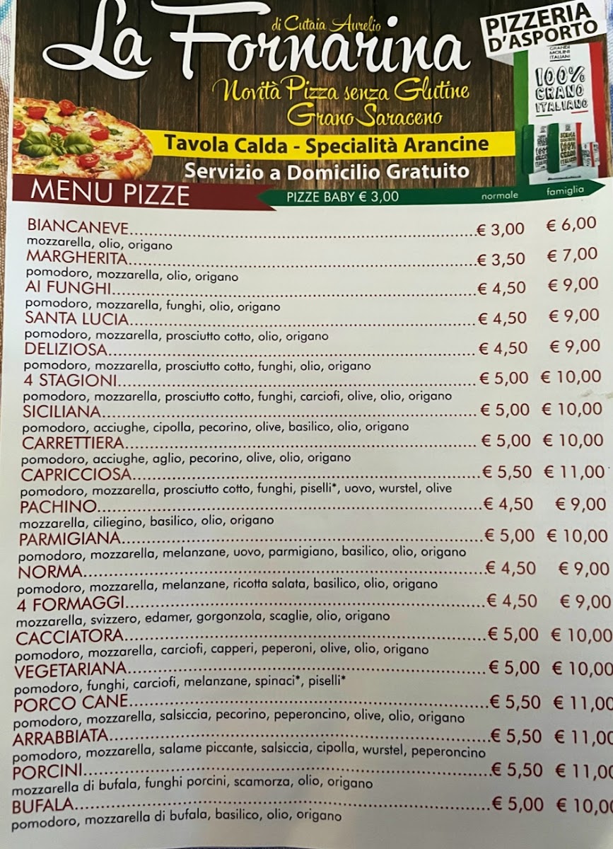 La Fornarina Pizzerria Da Asporto Photo Menu 2