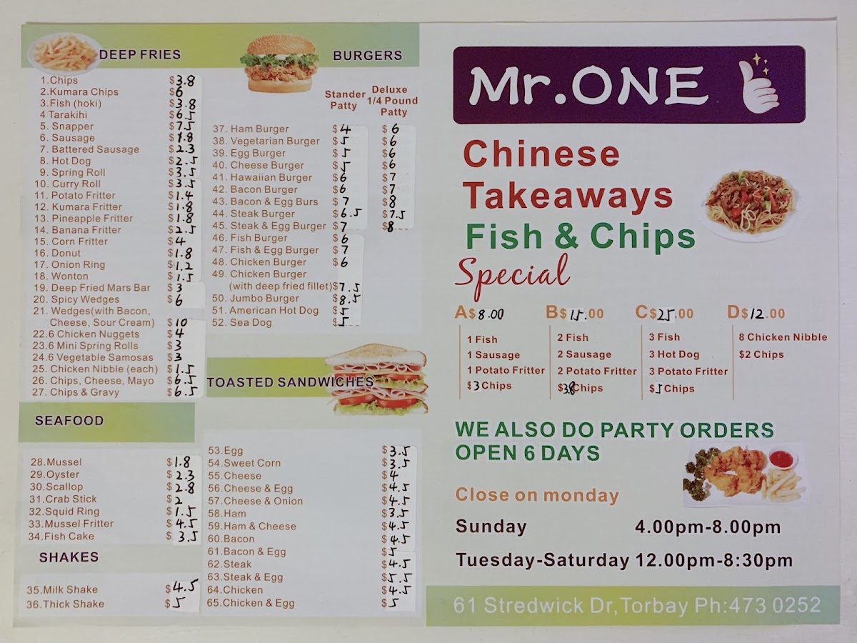 Mr One Photo Menu 2
