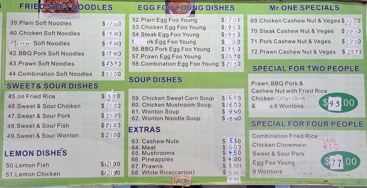 Mr One Photo Menu 4
