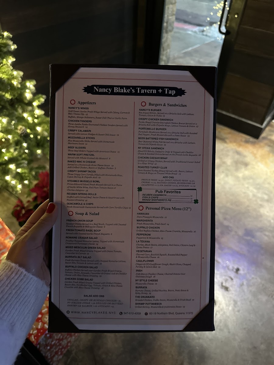 Nancy Blake’s Tavern + Tap Photo Menu 1