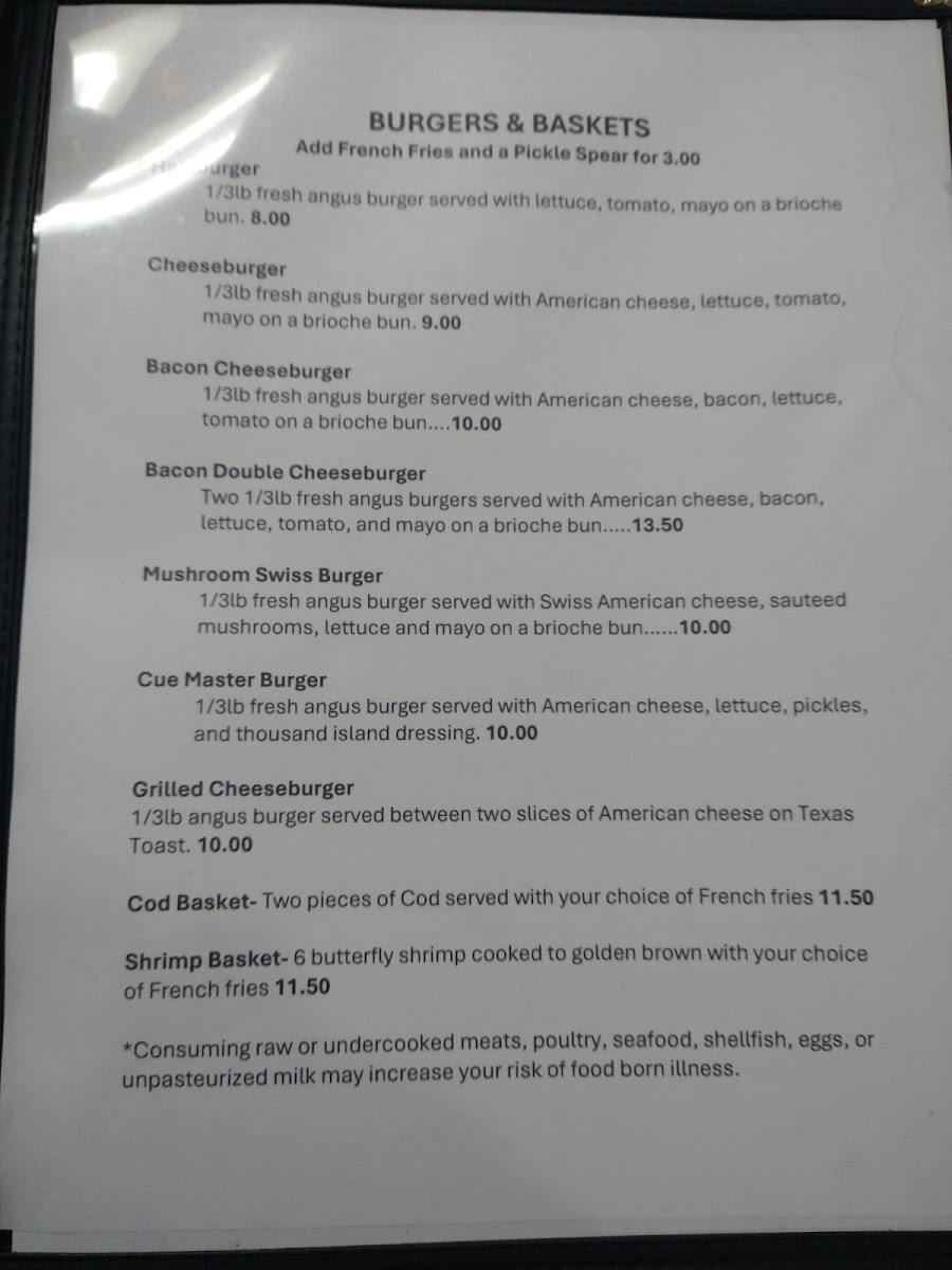 Cue Master Photo Menu 2