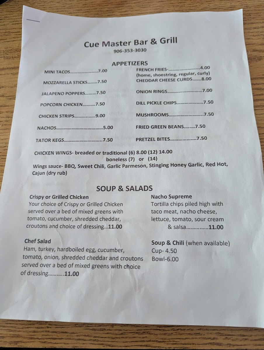 Cue Master Photo Menu 3