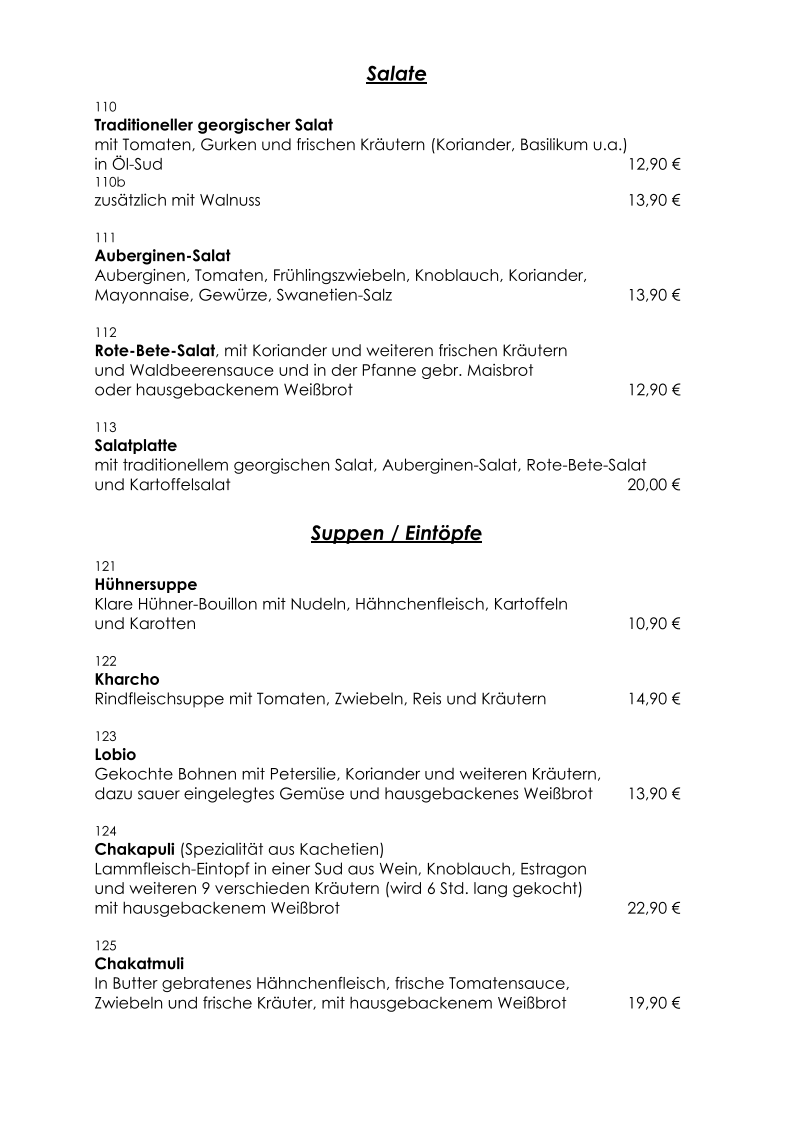 Restaurant & Bistro Kaukasia Photo Menu 3
