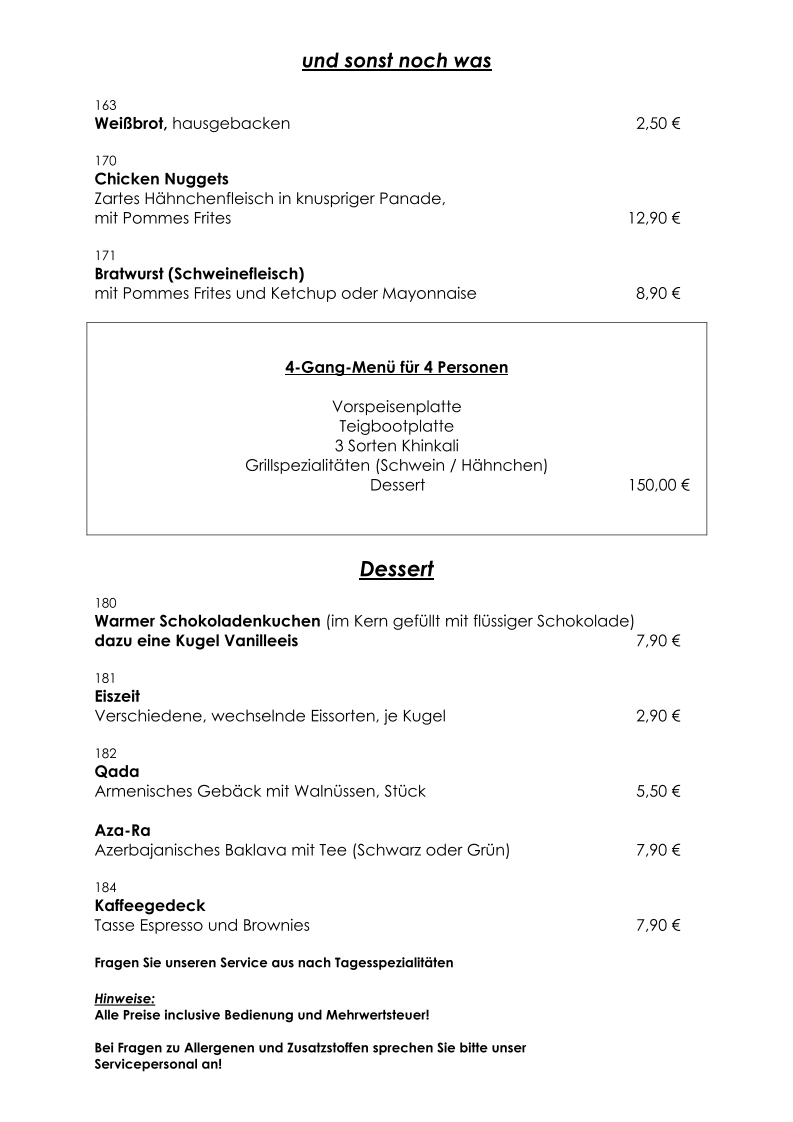 Restaurant & Bistro Kaukasia Photo Menu 5