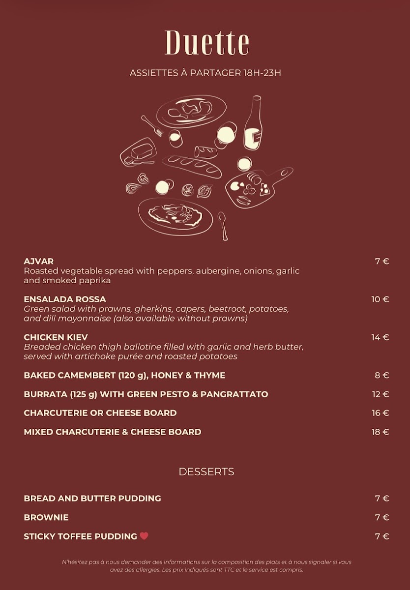 Duette Photo Menu 1