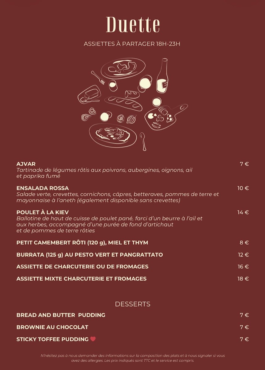 Duette Photo Menu 2