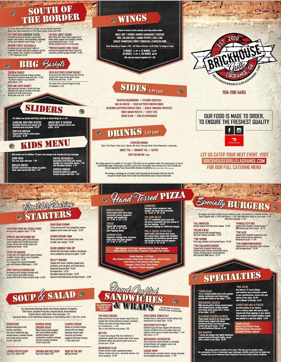 Brickhouse Grille Photo Menu 1