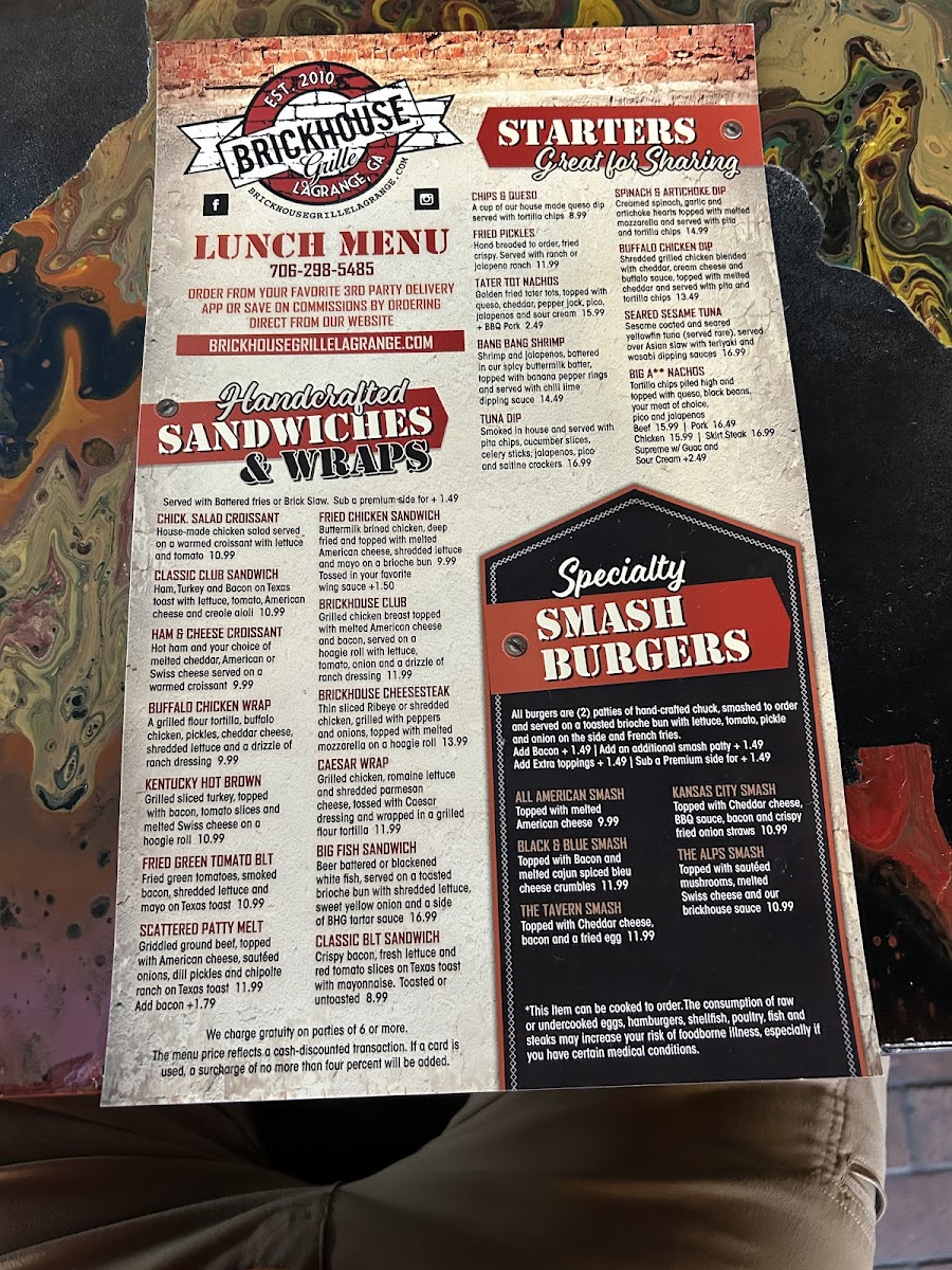 Brickhouse Grille Photo Menu 2