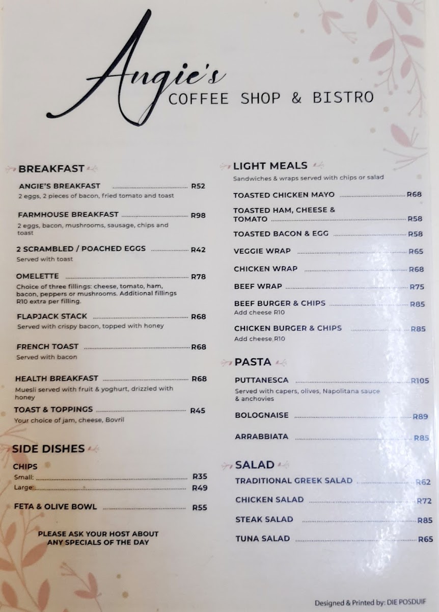 Angies Coffee Shop Photo Menu 1