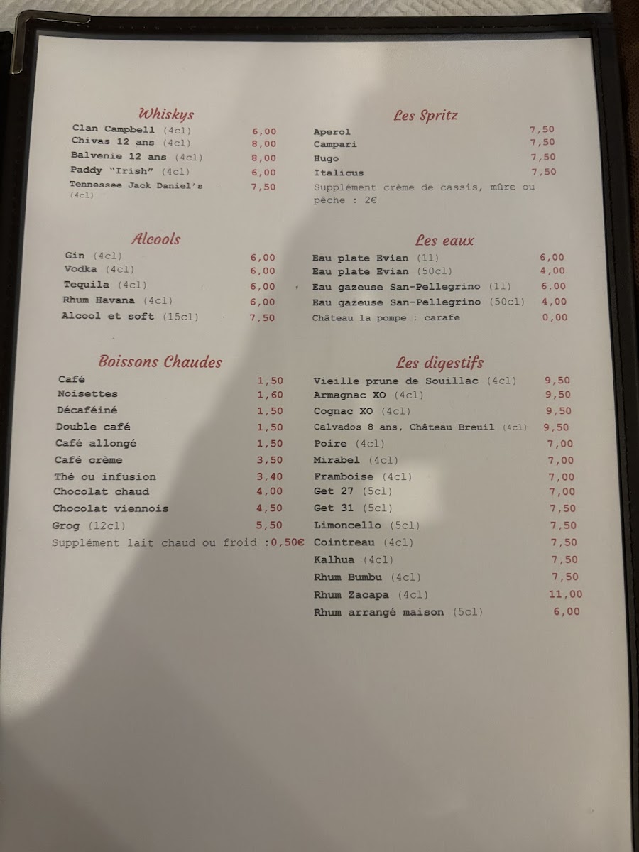 Le Bistrot du Chapeau Photo Menu 1