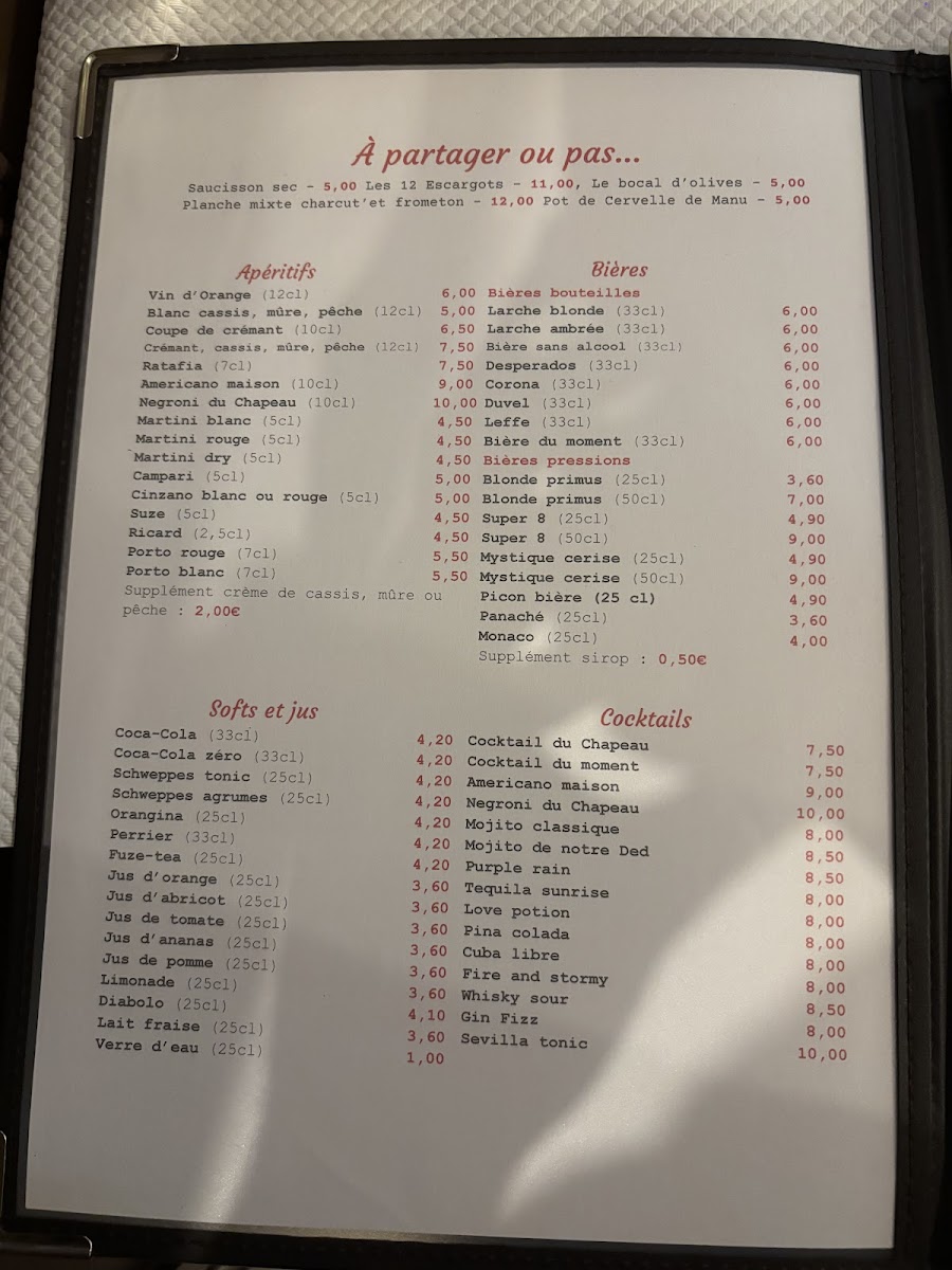 Le Bistrot du Chapeau Photo Menu 4
