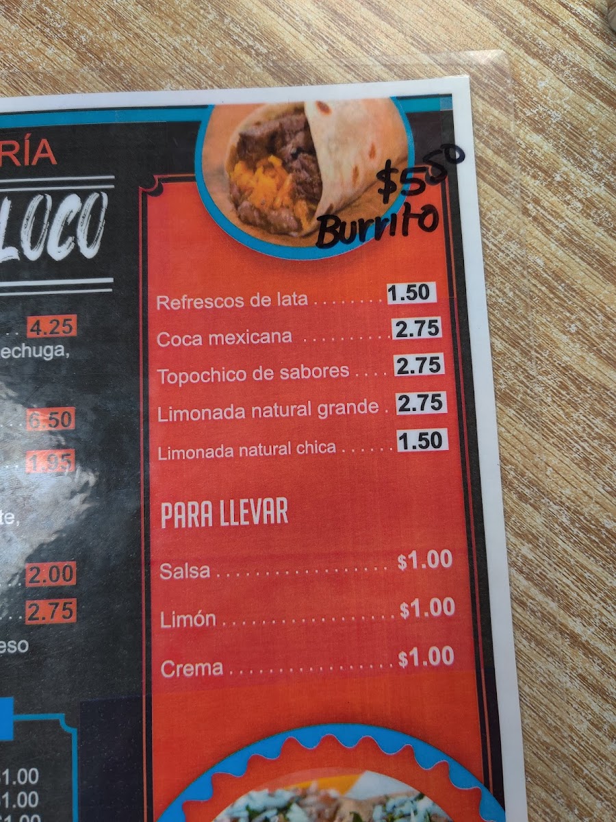Taqueria El Taco Loco Photo Menu 3