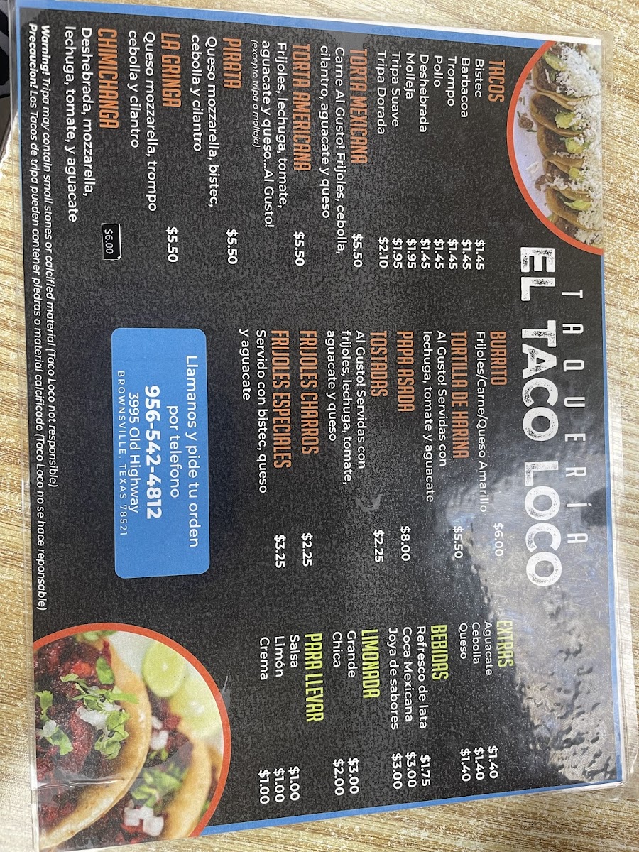 Taqueria El Taco Loco Photo Menu 4