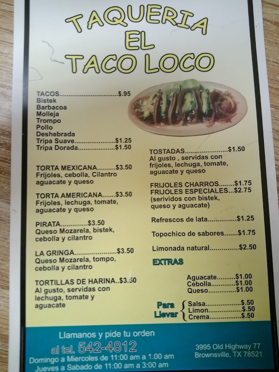 Taqueria El Taco Loco Photo Menu 7