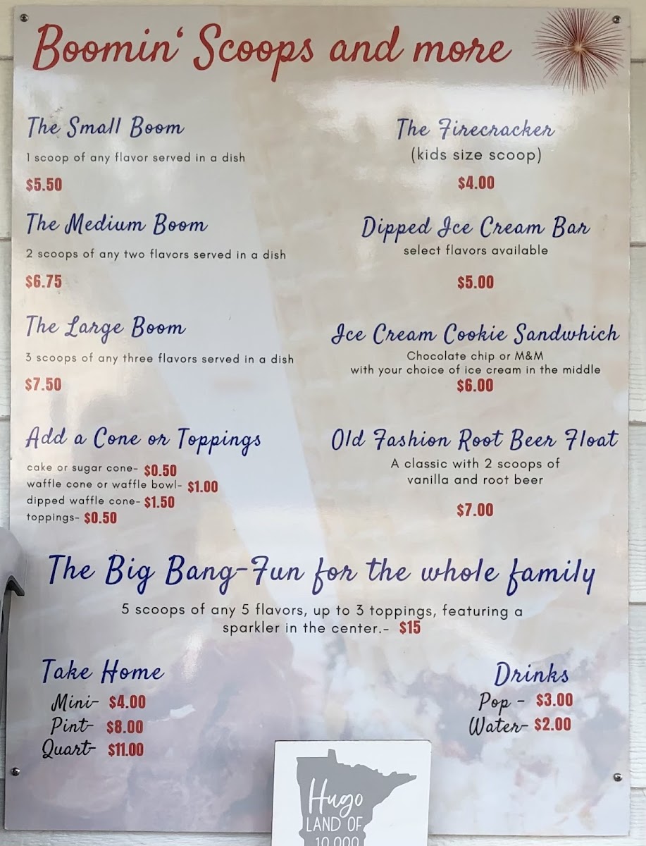 Booms Ice Cream Shop Photo Menu 4